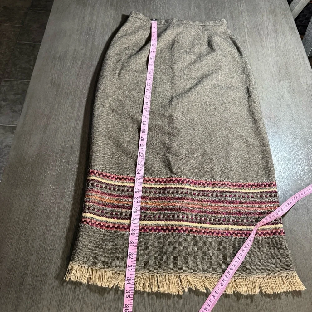 Vintage Brown Wool Blanket Skirt Maxi Sag Harbor Skirt 4 8